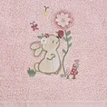 Ręcznik BABY z haftowaną aplikacją z zajączkiem - 50 x 90 cm - różowy 2