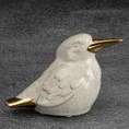 PTASZEK- figurka ceramiczna ze złotymi akcentami - 13 x 7 x 10 cm - kremowy 1