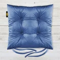 Dwustronna welwetowa poduszka siedziskowa na krzesło z czterema pikowaniami, gramatura 260 g/m2 - 40 x 40 x 8 cm - niebieski 1