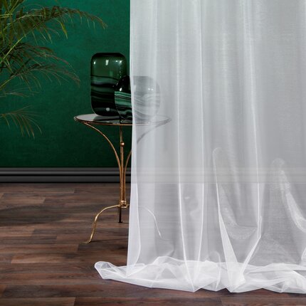 Фото - Штори й тюлі ELLA LINE Firana SYLVIA z lekkiej i błyszczącej tkaniny 135 x 250 cm biały
