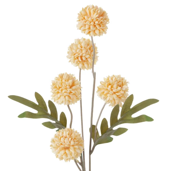 CHRYZANTEMA  kwiat sztuczny dekoracyjny z płatkami z jedwabistej tkaniny - 52 cm - pomarańczowy
