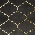 Zasłona welwetowa ze złotym nadrukiem wzór marokańskiej koniczyny - 140 x 250 cm - czarny 7