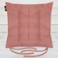 ADORE dwustronna welurowa poduszka siedziskowa na krzesło z dziewięcioma pikowaniami, gramatura 195 g/m2 - 40 x 40 x 6 cm - różowy 1