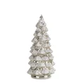 Figurka świąteczna szklana CHOINKA ze światełkami LED - ∅ 10 x 21 cm - srebrny 3