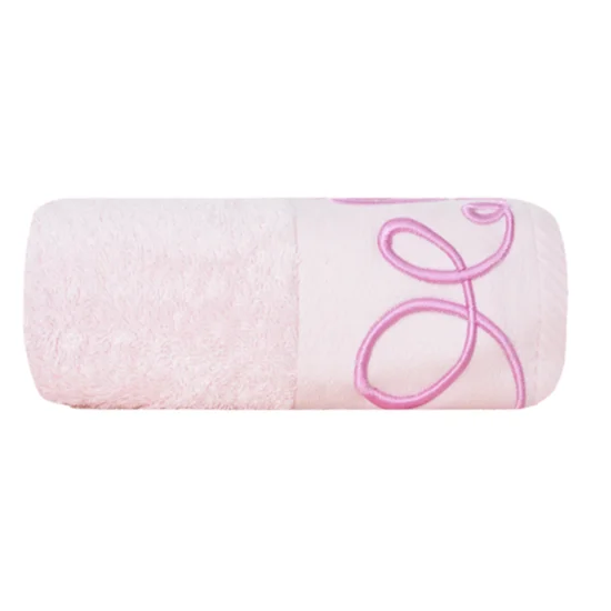 Ręcznik RING z fantazyjnym haftem - 50 x 90 cm - różowy