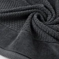 Ręcznik FRIDA bawełniany o strukturze krateczki z szeroką welurową bordiurą - 70 x 140 cm - grafitowy 5