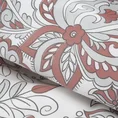 Komplet pościeli z wysokogatunkowej satyny bawełnianej z motywem roślinnych ornamentów - 220 x 200 cm - biały 5