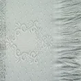 Ręcznik bawełniany z żakardową bordiurą i frędzlami - 70 x 140 cm - srebrny 2