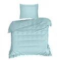 NOVA COLOUR Poszewka na poduszkę bawełniana z satynowym połyskiem i ozdobną kantą - 70 x 80 cm - błękitny 5