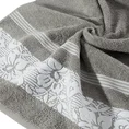 EUROFIRANY CLASSIC Ręcznik SYLWIA 1 z żakardową bordiurą tkaną w ornamentowy wzór - 50 x 90 cm - stalowy 5