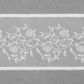 Tkanina firanowa etamina z połyskującym pasem z roślinnym haftem - 160 cm - biały 4