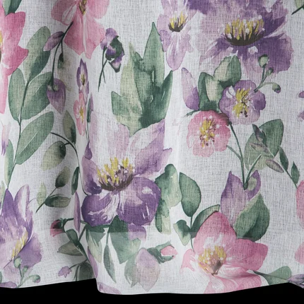 Dekoracja okienna IRIS z lekkiej etaminy z motywem malowanych pędzlem kwiatów Dekoracja okienna IRIS z lekkiej etaminy z motywem malowanych pędzlem kwiatów - 135 x 250 cm