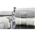 Ręcznik BAMBO02 w kolorze srebrnym, z domieszką włókien bambusowych, z ozdobną bordiurą z geometrycznym wzorem - 70 x 140 cm - srebrny 4