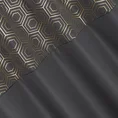 Zasłona DAFNE z gładkiej matowej tkaniny z ozdobnym pasem z geometrycznym złotym nadrukiem w górnej części - 140 x 240 cm - czarny 5