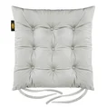 Dwustronna welwetowa poduszka siedziskowa na krzesło z dziewięcioma pikowaniami, gramatura 260 g/m2 - 40 x 40 x 6 cm - stalowy 2