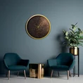 Dekoracyjny zegar ścienny w stylu nowoczesnym zdobiony złotym brokatem - 60 x 5 x 60 cm - czarny 2