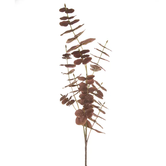 EUKALIPTUS - gałązka ozdobna, sztuczny kwiat dekoracyjny - 90 cm - brązowy