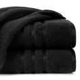 Ręcznik z elegancką bordiurą w lśniące pasy - 50 x 90 cm - czarny 1