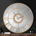 Dekoracyjny zegar ścienny w stylu vintage ze szklaną tarczą - 60 x 5 x 60 cm - złoty 7