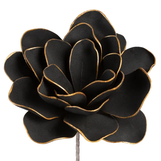 SZTUCZNY KWIAT dekoracyjny z plastycznej pianki foamiran - ∅ 27 x 60 cm - czarny