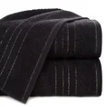 Ręcznik GALA bawełniany z  bordiurą w paski podkreślone błyszczącą nicią - 30 x 50 cm - czarny 1