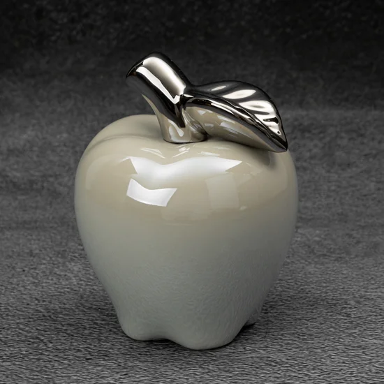 Jabłko - figurka ceramiczna SIMONA z perłowym połyskiem - 11 x 11 x 14 cm - perłowy