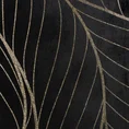 Koc LOTOS miękki i miły w dotyku ze złotym nadrukiem z motywem liści lotosu - 150 x 200 cm - czarny 2