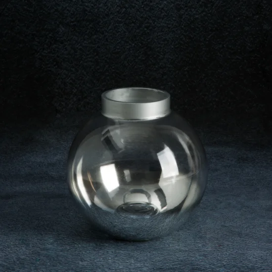 Świecznik ZOJA z dwubarwnego szkła artystycznego - ∅ 10 x 10 cm - srebrny