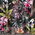 Zasłona SAMBA z miękkiego welwetu dekorowana nadrukiem z egzotycznymi kwiatami - 140 x 270 cm - wielokolorowy 3