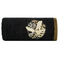Ręcznik  PALMS bawełniany z haftowaną bordiurą w egzotyczne liście - 70 x 140 cm - czarny 3