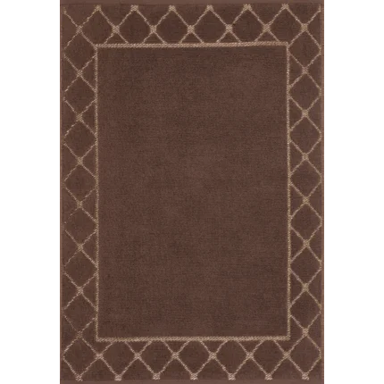 Dywanik łazienkowy MARTHA z bawełny, dobrze chłonący wodę z geometrycznym wzorem wykończony błyszczącą nicią Dywanik łazienkowy MARTHA z bawełny, dobrze chłonący wodę z geometrycznym wzorem wykończony błyszczącą nicią - 50 x 70 cm