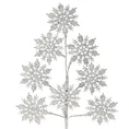 Fantazyjna gałązka ze srebrnymi śnieżynkami - 75 cm - srebrny 2
