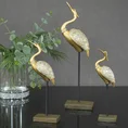 Figurka dekoracyjna czapla zdobiona srebrno-złota - 15 x 7 x 34 cm - złoty 4