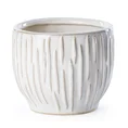 Osłonka ceramiczna na donicę ABA z nieregularnym wzorem - ∅ 13 x 11 cm - kremowy 2