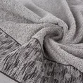 Ręcznik KIARA z żakardową bordiurą przetykaną błyszczącą nicią - 50 x 90 cm - stalowy 5