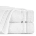 Ręcznik EMINA bawełniany z bordiurą podkreśloną klasycznymi paskami - 30 x 50 cm - biały 1