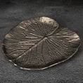 Patera ceramiczna KALINA w formie liścia z wytłoczeniami - 27 x 27 x 2 cm - srebrny 1