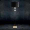 Lampa stojąca ARIANA na podstawie łączącej szkło metal i abażur z matowej nici - 50 x 30 x 167 cm - czarny 1