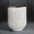 Wazon ceramiczny VERDA  z drobnym wytłaczanym wzorem - 21 x 8 x 27 cm - biały 1