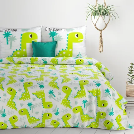 DESIGN 91 Komplet pościeli dziecięcej KIDS 07 z bawełny z motywem dinozaurów DESIGN 91 Komplet pościeli dziecięcej KIDS 07 z bawełny z motywem dinozaurów - 160 x 200 cm