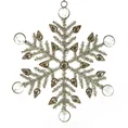 Ozdoba choinkowa śnieżynka zdobiona koralikami i błyszczącymi kryształkami - ∅ 16 cm - srebrny 1