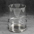 Świecznik dekoracyjny NALA z metalu ze szklanym kloszem - ∅ 11 x 15 cm - transparentny 1