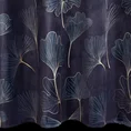 Zasłona GINKO z miękkiego welwetu z nadrukiem liści miłorzębu - 140 x 250 cm - grafitowy 3
