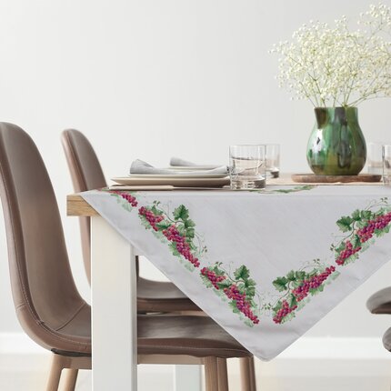 Obrus SUMMER 4 z nadrukowanym motywem winorośli 140 x 180 cm naturalny,zielony