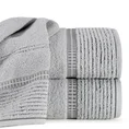 ELLA LINE ręcznik bawełniany TAYLOR z ozdobnym stebnowaniem i bordiurą w paseczki - 70 x 140 cm - srebrny 1
