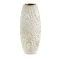 Wazon ceramiczny VERDA  z drobnym wytłaczanym wzorem - ∅ 14 x 30 cm - biały 2