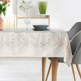 Obrus INES 11 z nadrukowanym motywem liści palmowych - 145 x 300 cm - beżowy 1