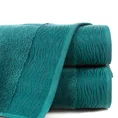 Ręcznik DAFNE z bawełny podkreślony żakardową bordiurą z motywem zebry - 50 x 90 cm - turkusowy 1