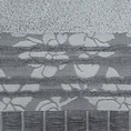 Ręcznik ROSSI z żakardową bordiurą w kwiaty i marszczeniem - 50 x 90 cm - szary 2