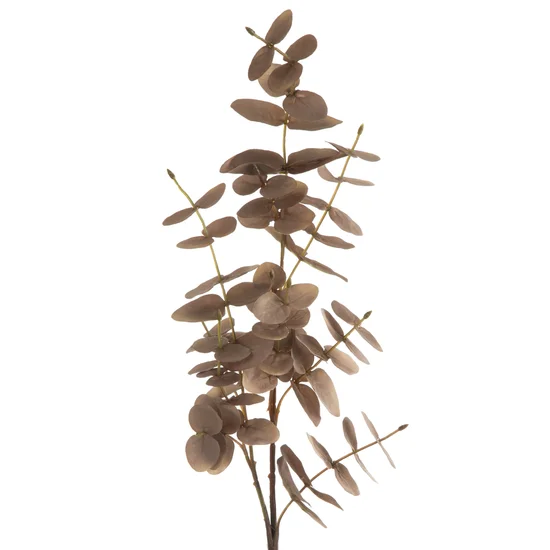 EUKALIPTUS - gałązka ozdobna, sztuczny kwiat dekoracyjny - 90 cm - ciemnobeżowy